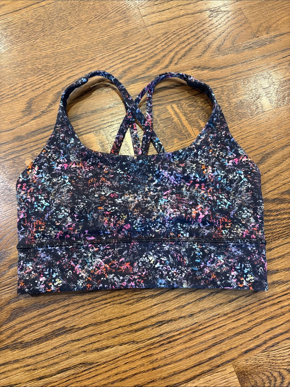 Lululemon Women's Black Multicolor Strappy Sports Bra, 6